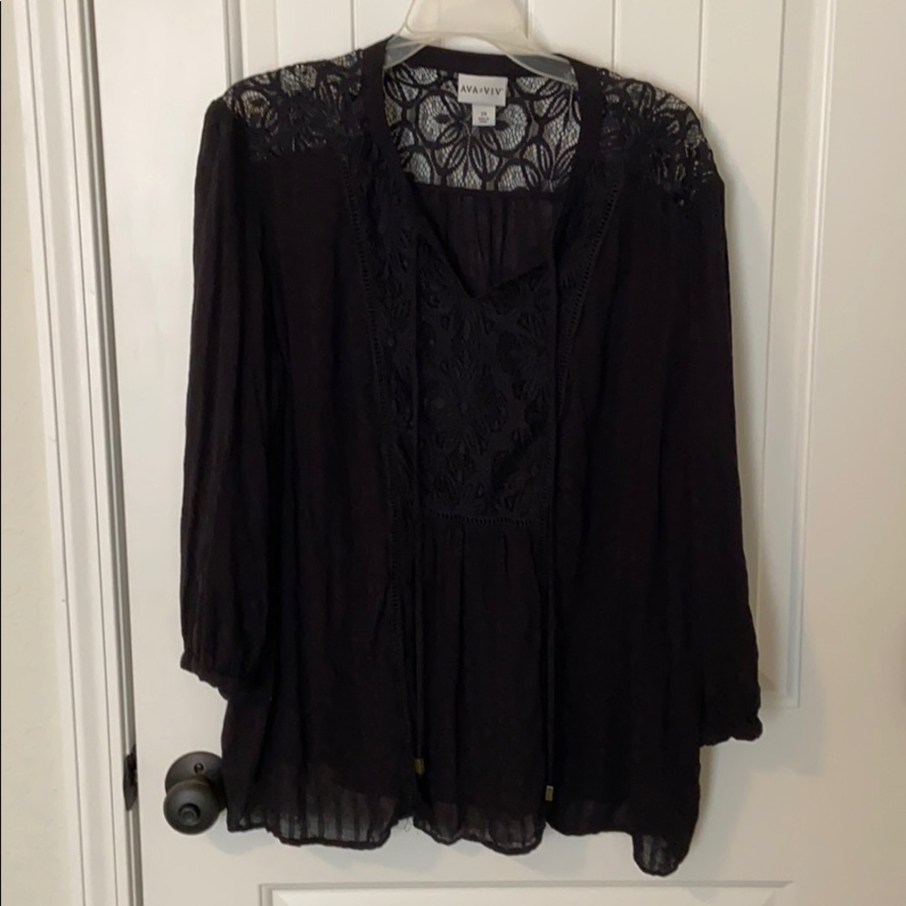 Boho Black Blouse